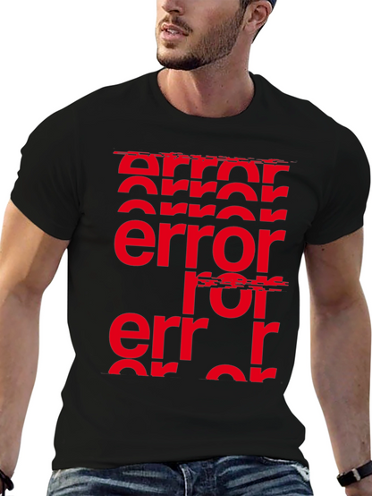 Error Glitch Graphic Tee - Black