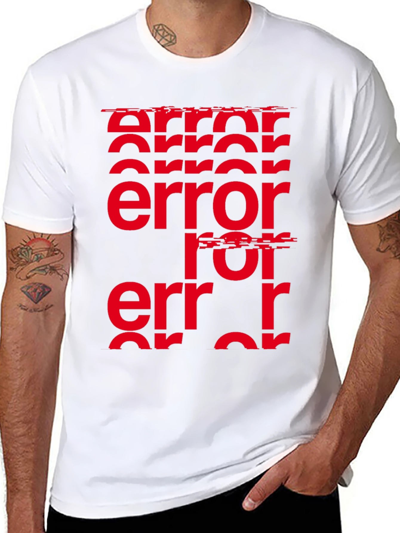 Error Glitch Graphic Tee - Black