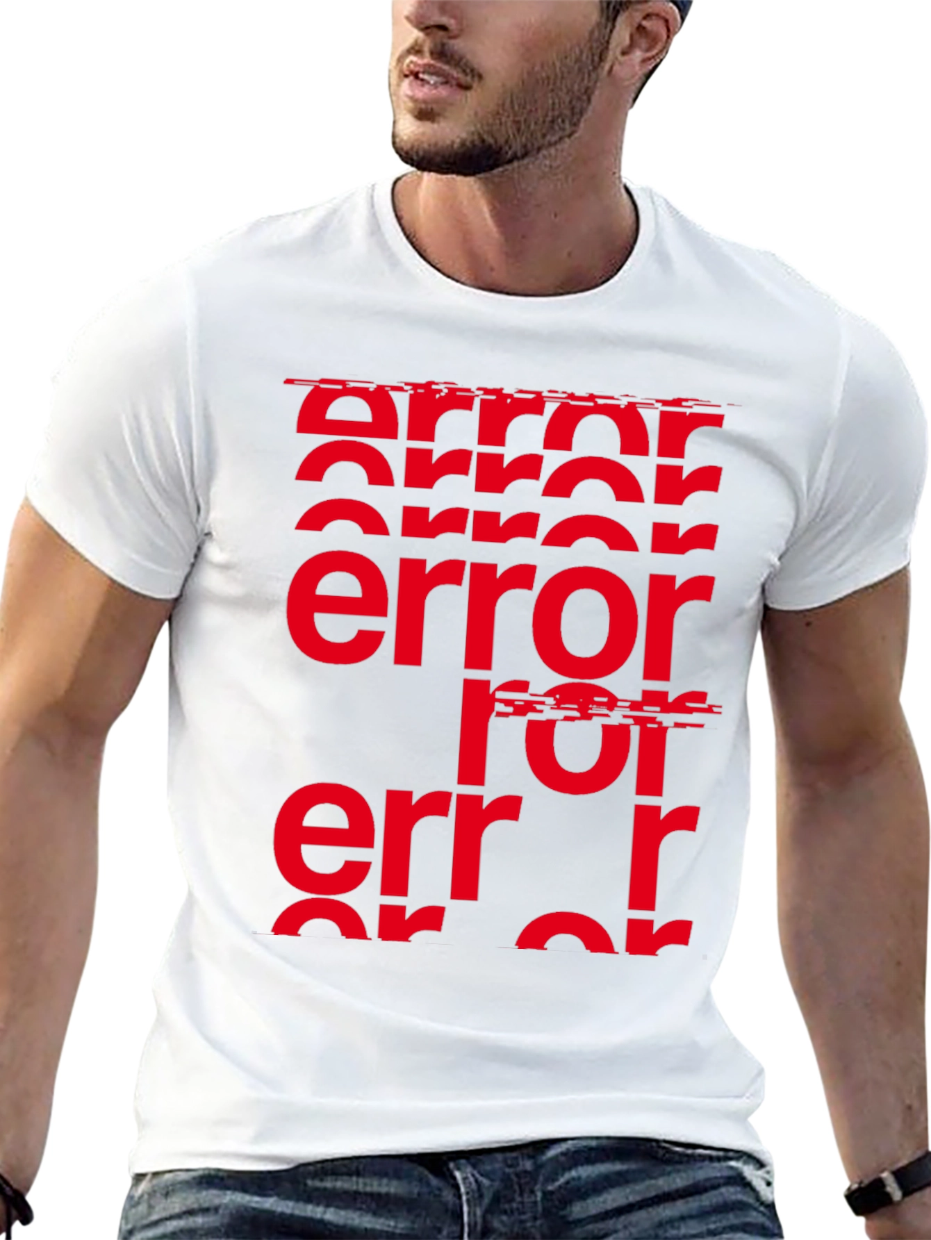 Error Glitch Graphic Tee - Black