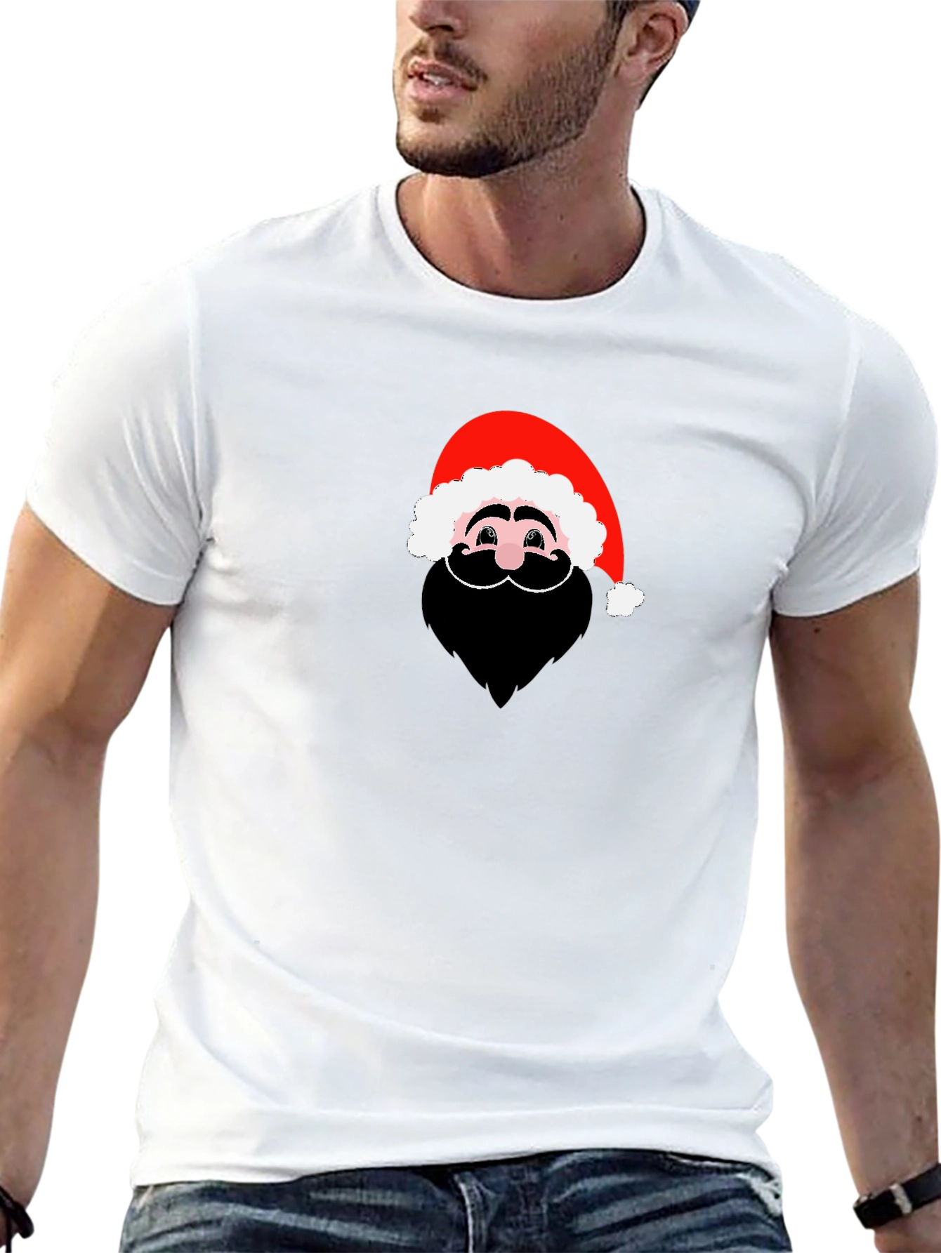 Santa Graphic Black T-Shirt