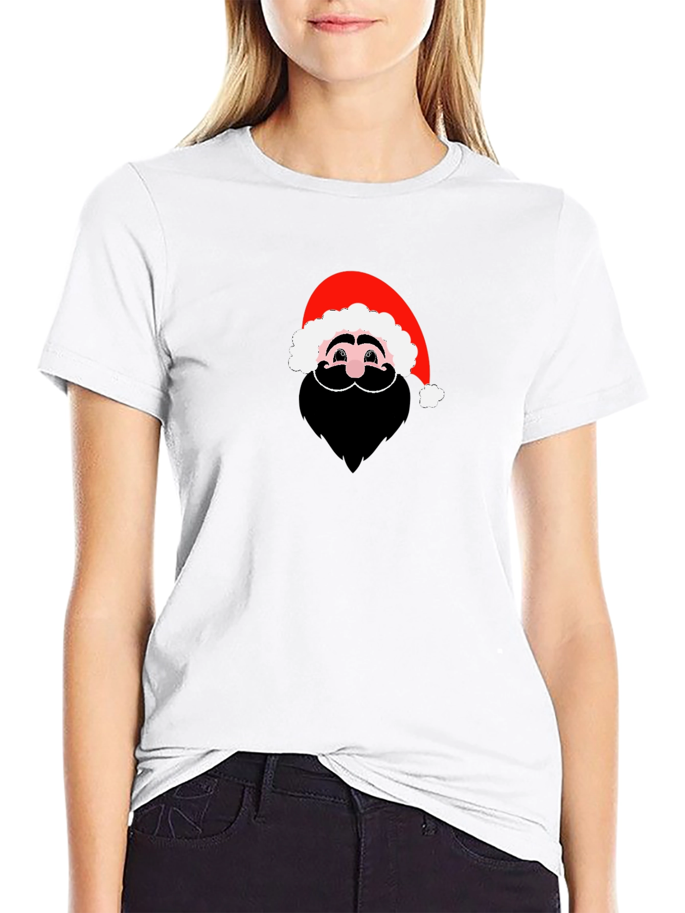 Santa Graphic Black T-Shirt