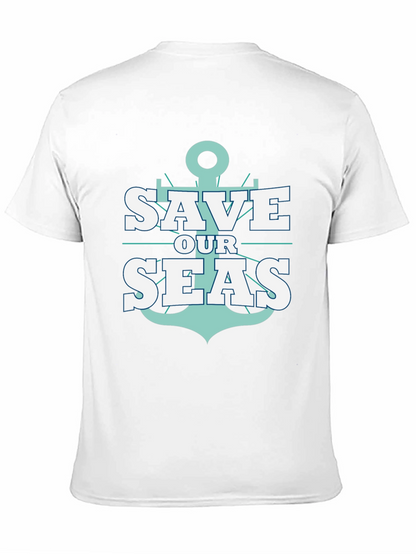 Save Our Seas Anchor Graphic Black T-Shirt