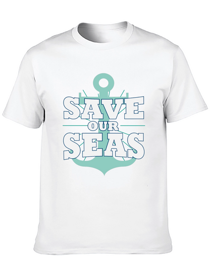 Save Our Seas Anchor Graphic Black T-Shirt