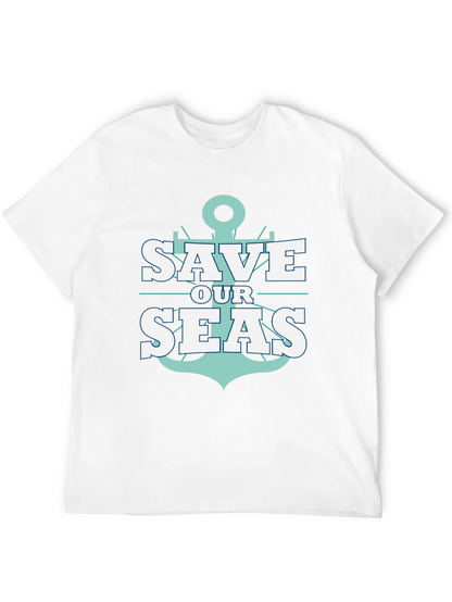 Save Our Seas Anchor Graphic Black T-Shirt