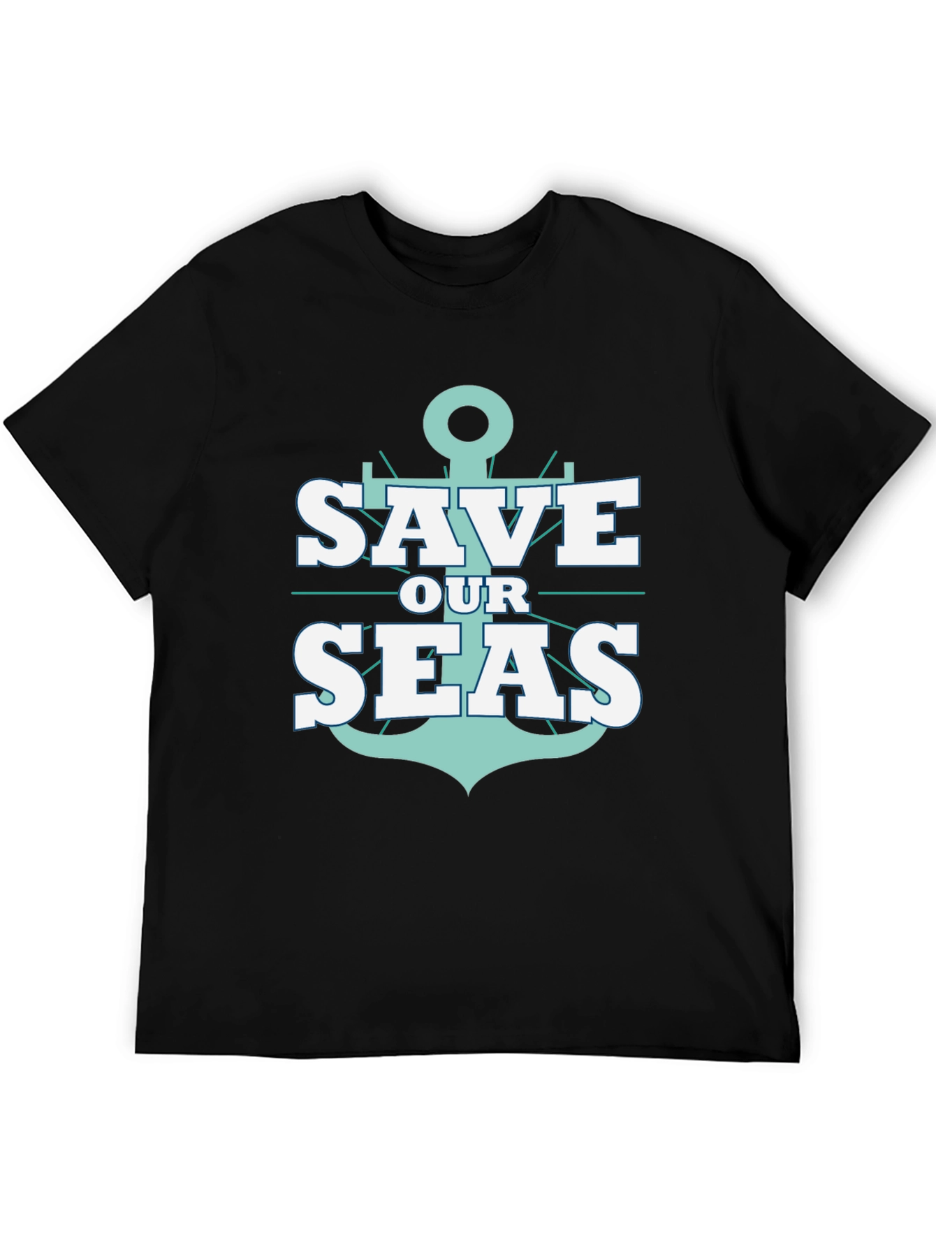 Save Our Seas Anchor Graphic Black T-Shirt
