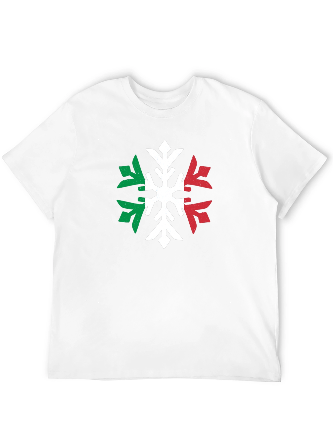 Italian Flag Snowflake Graphic Tee - Black T-Shirt