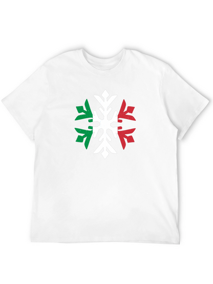 Italian Flag Snowflake Graphic Tee - Black T-Shirt