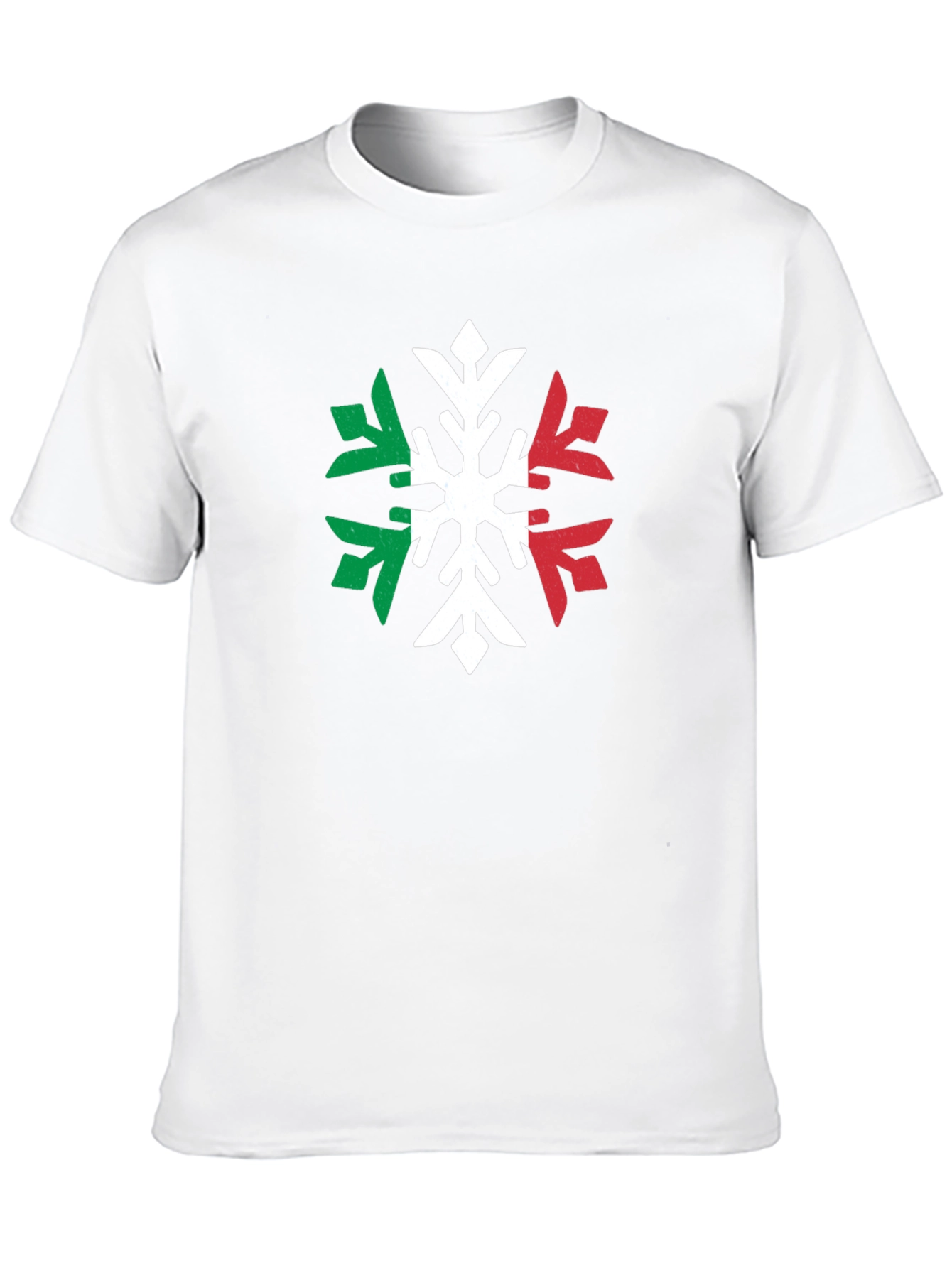 Italian Flag Snowflake Graphic Tee - Black T-Shirt