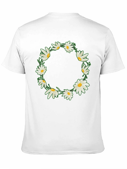 Daisy Wreath Graphic Tee - Black Unisex T-Shirt