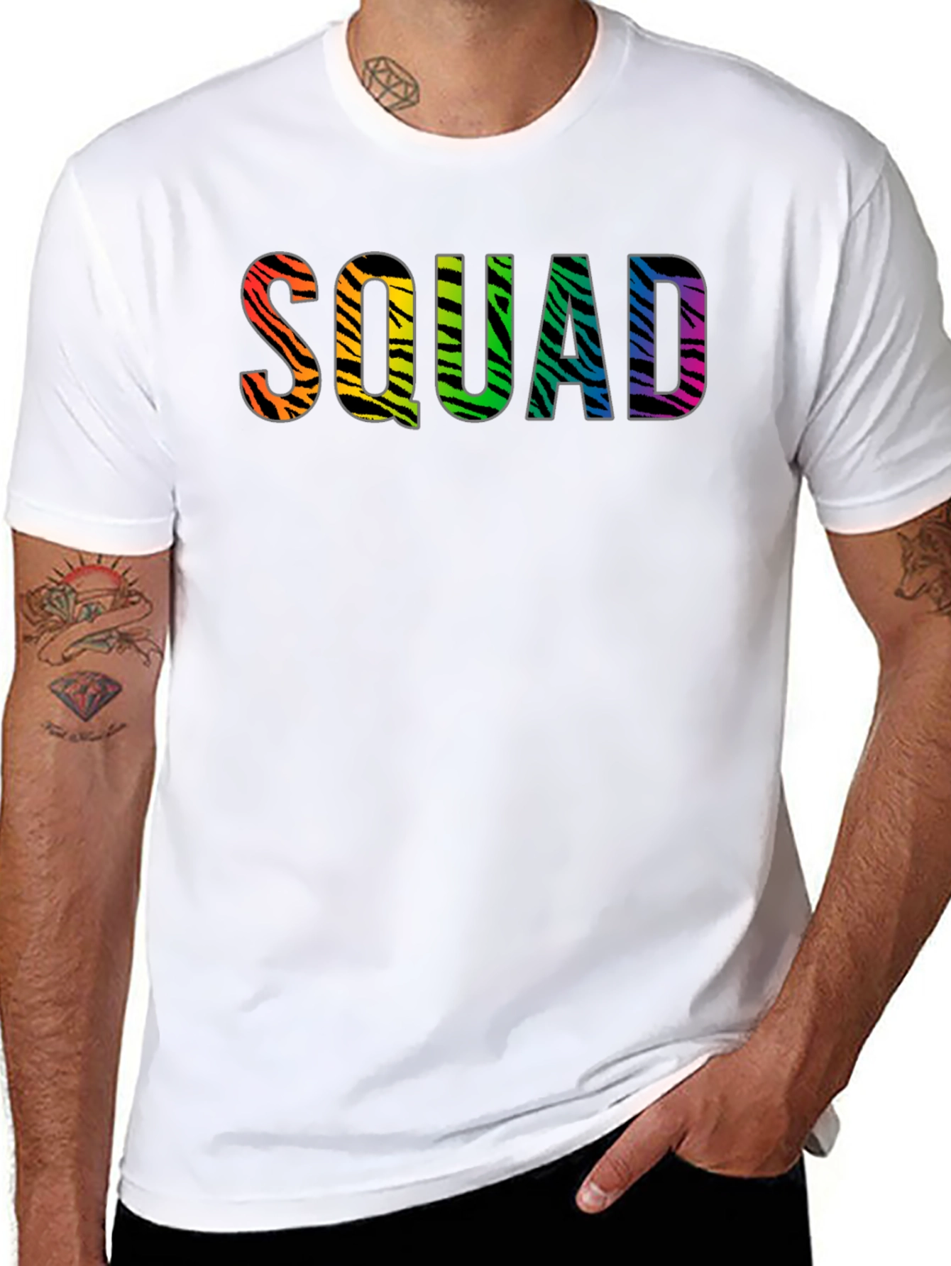 Squad Zebra Rainbow Graphic Tee