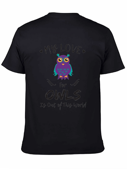 My Love for Owls T-Shirt Black Cotton