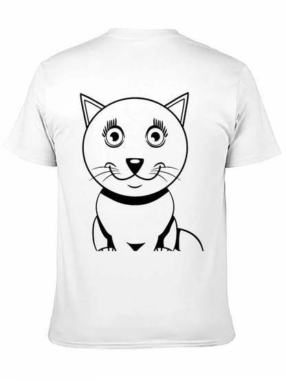 Cute Cat Graphic T-Shirt - Black