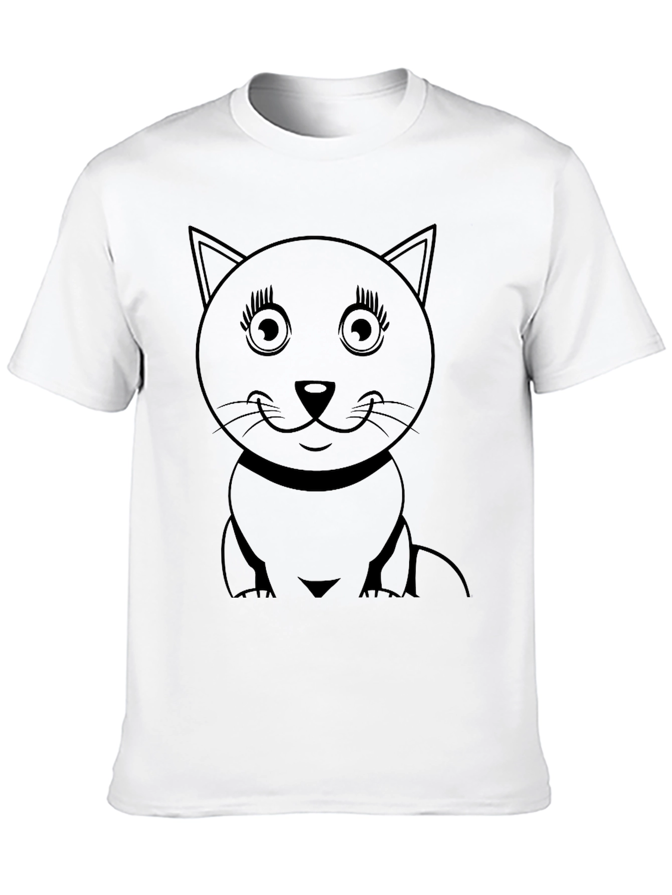 Cute Cat Graphic T-Shirt - Black