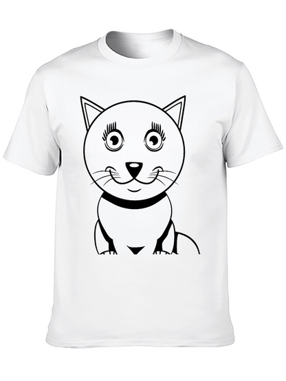 Cute Cat Graphic T-Shirt - Black