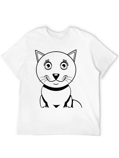 Cute Cat Graphic T-Shirt - Black