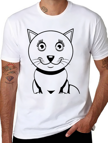 Cute Cat Graphic T-Shirt - Black