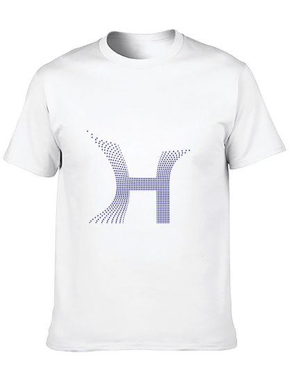 Mens Black T-Shirt with Digital H Design