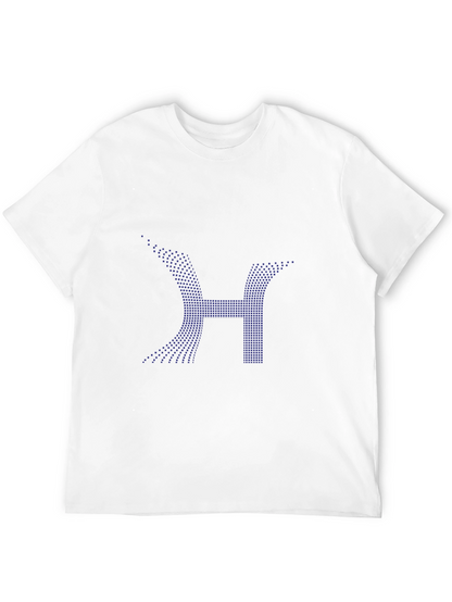Mens Black T-Shirt with Digital H Design