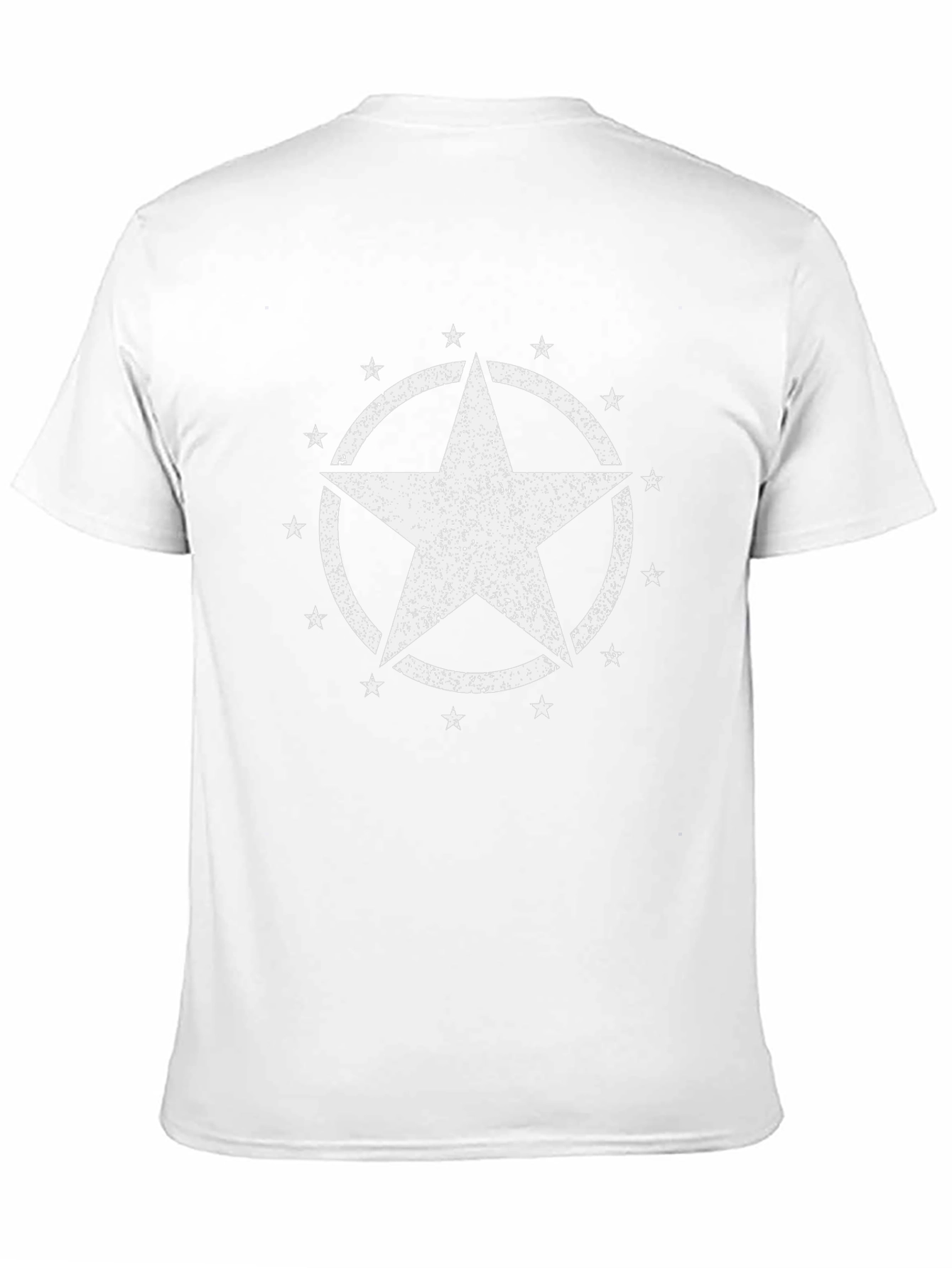 Distressed Star Graphic Tee - Black Cotton Blend