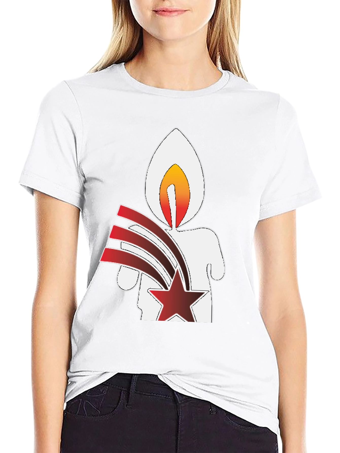 Candle Star Graphic Tee - Black Unisex T-Shirt