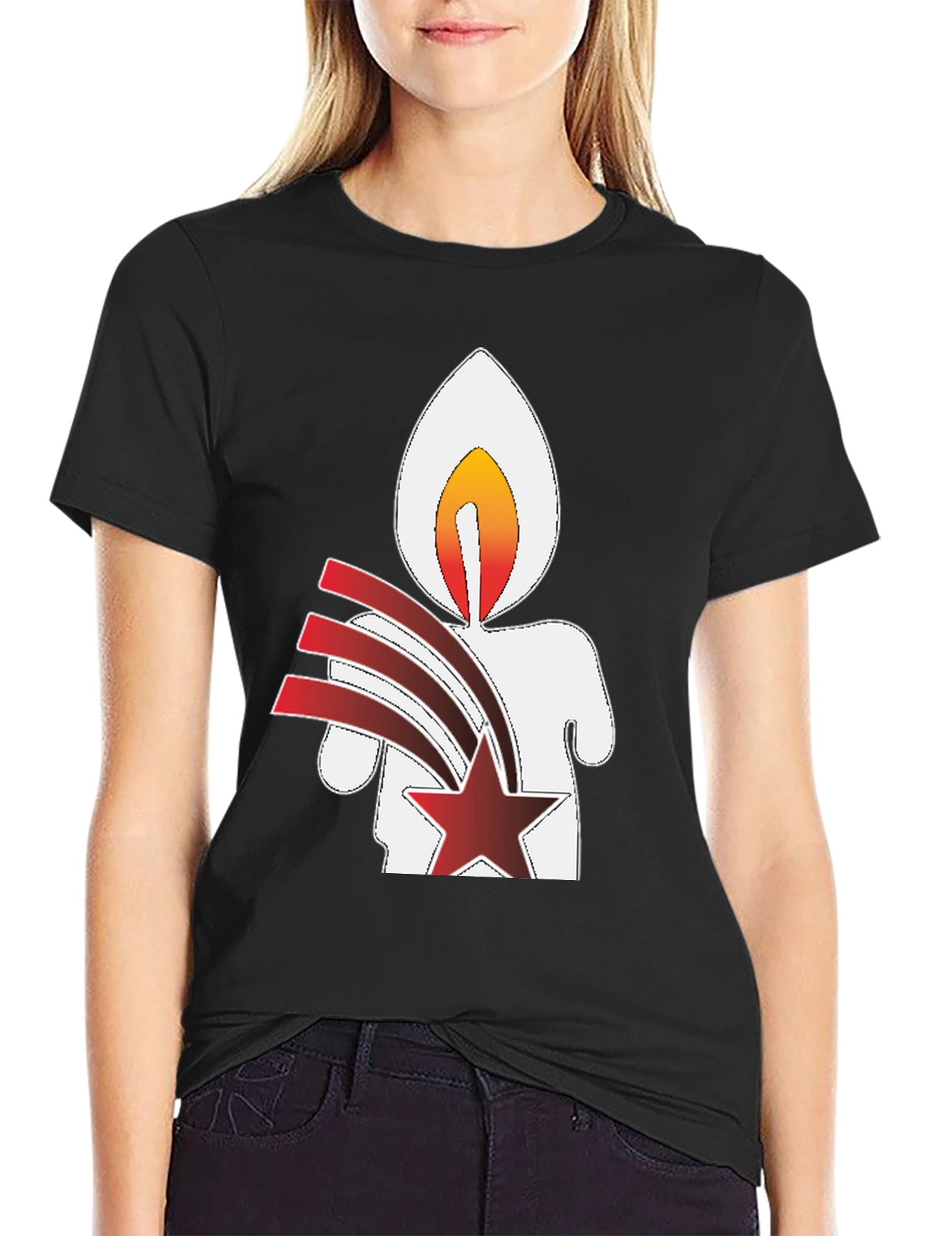 Candle Star Graphic Tee - Black Unisex T-Shirt