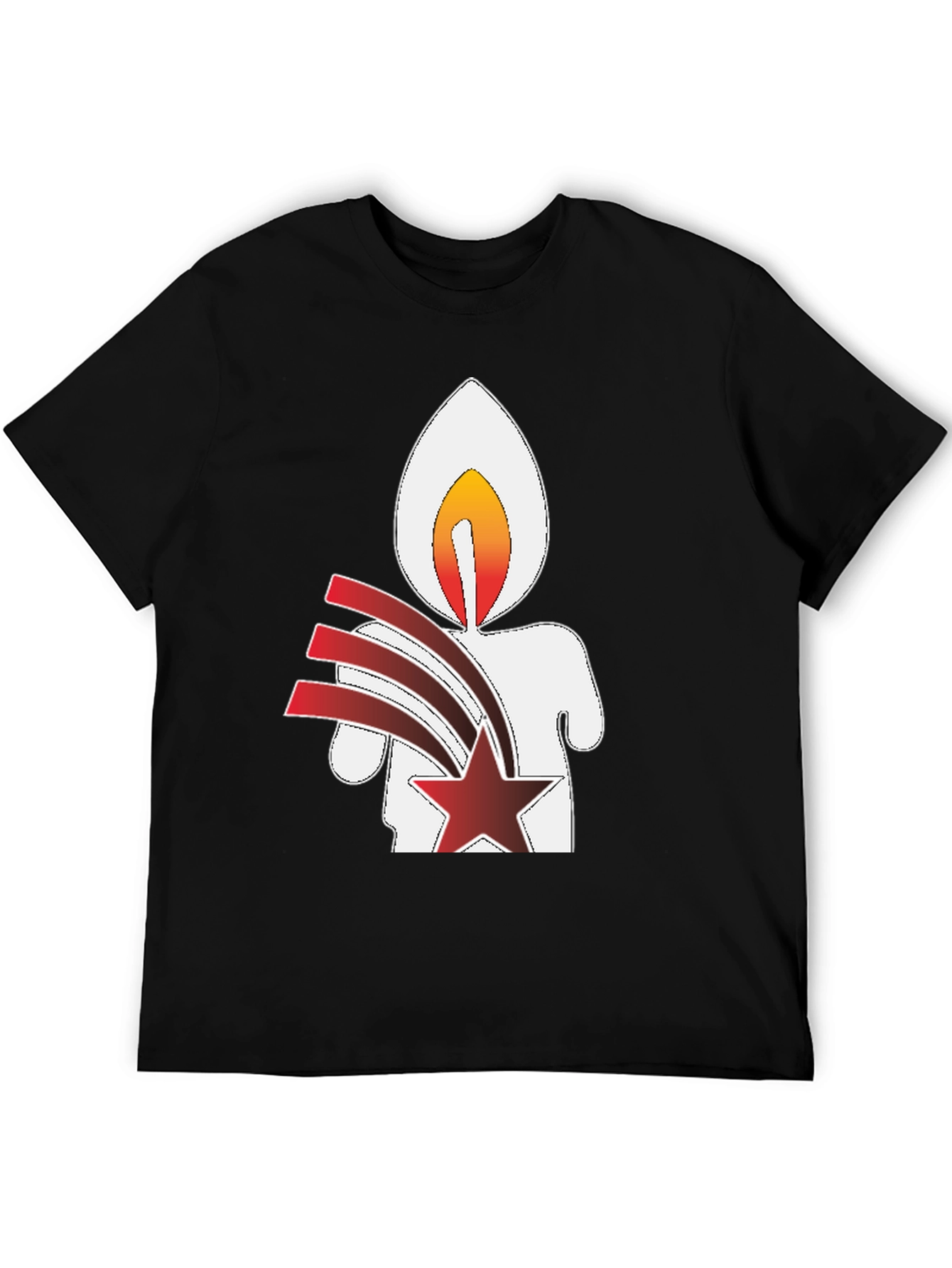 Candle Star Graphic Tee - Black Unisex T-Shirt
