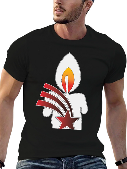 Candle Star Graphic Tee - Black Unisex T-Shirt
