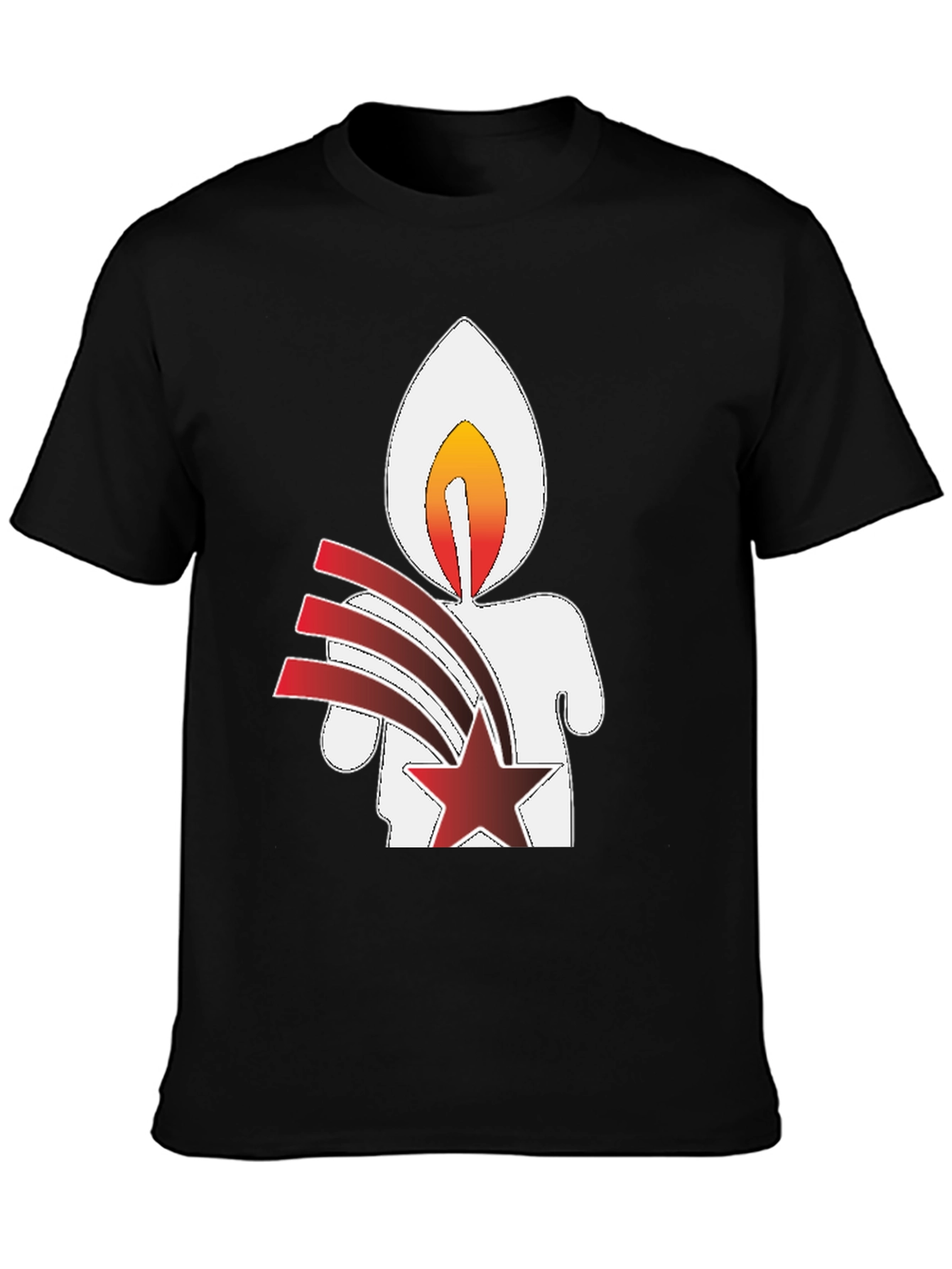 Candle Star Graphic Tee - Black Unisex T-Shirt