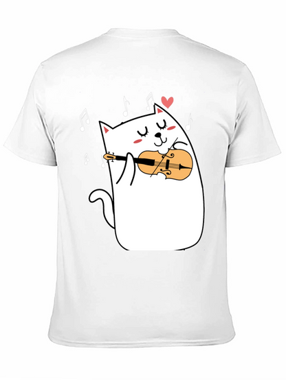 Cat Violinist T-Shirt - Musical Kitty Tee