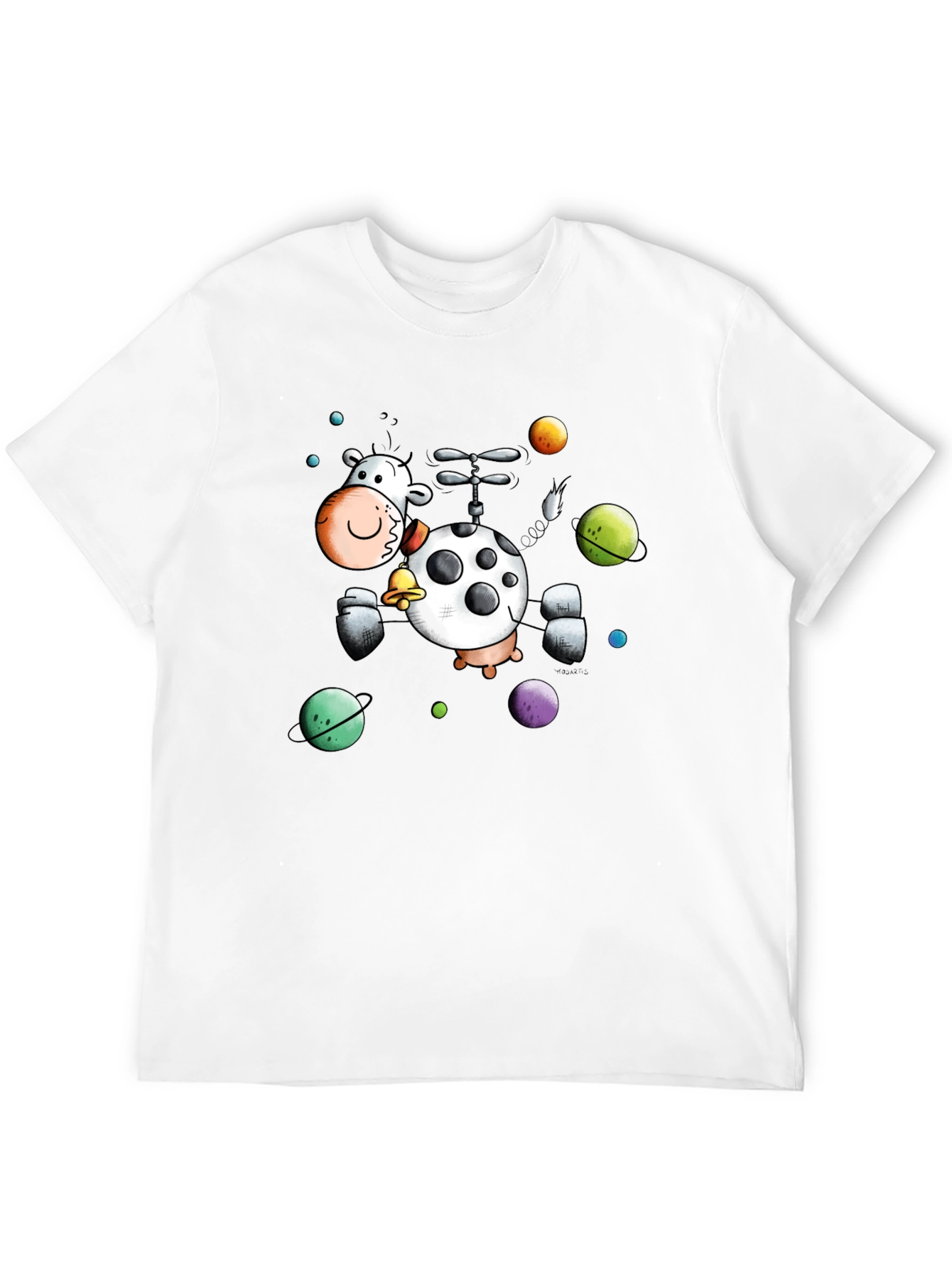 Whimsical Cow Helicopter Graphic Tee