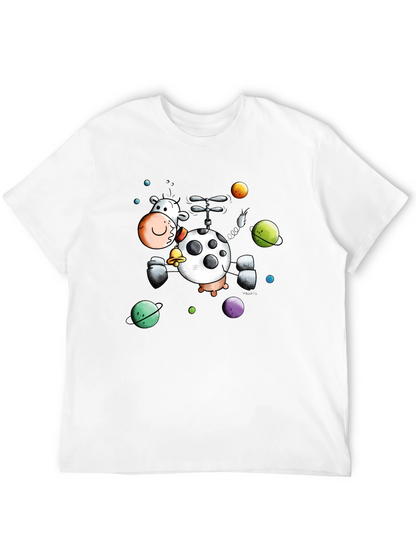 Whimsical Cow Helicopter Graphic Tee