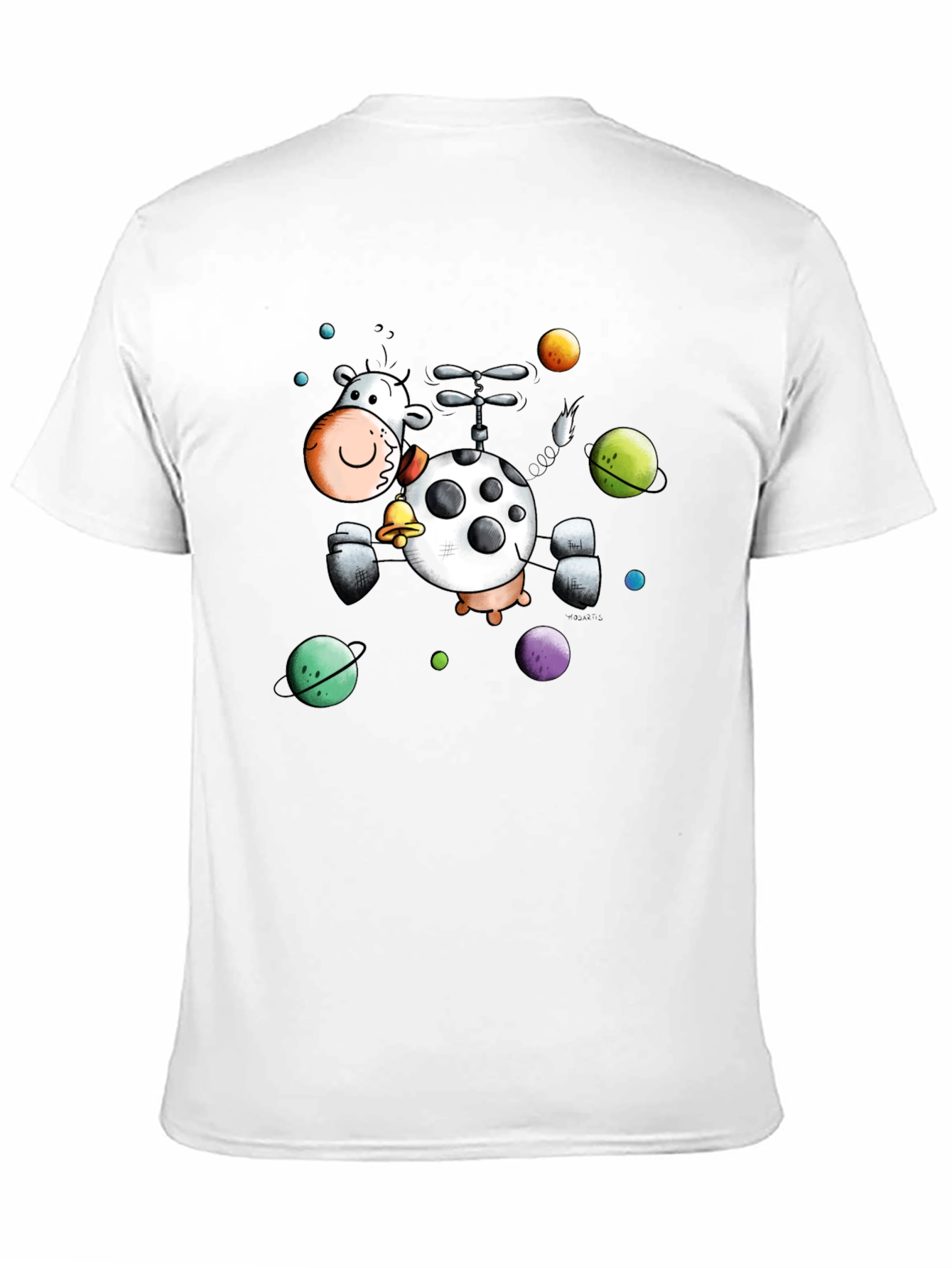 Whimsical Cow Helicopter Graphic Tee