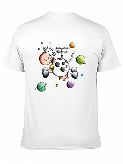 Whimsical Cow Helicopter Graphic Tee