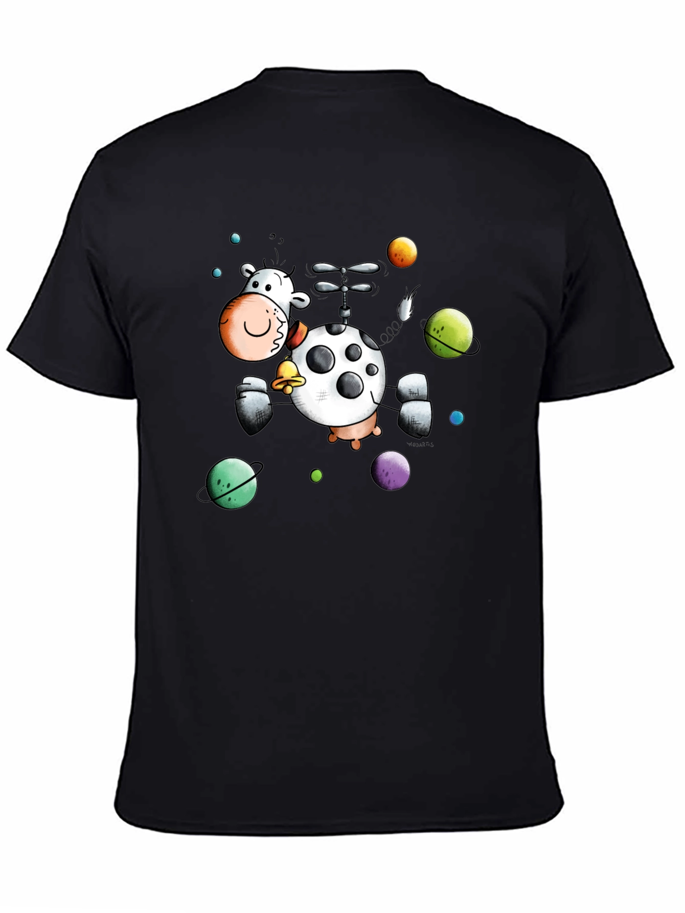 Whimsical Cow Helicopter Graphic Tee