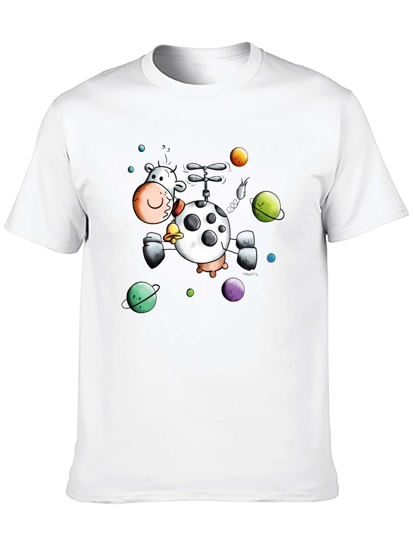 Whimsical Cow Helicopter Graphic Tee