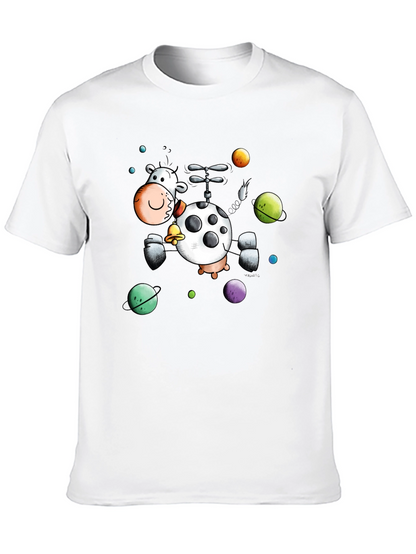 Whimsical Cow Helicopter Graphic Tee