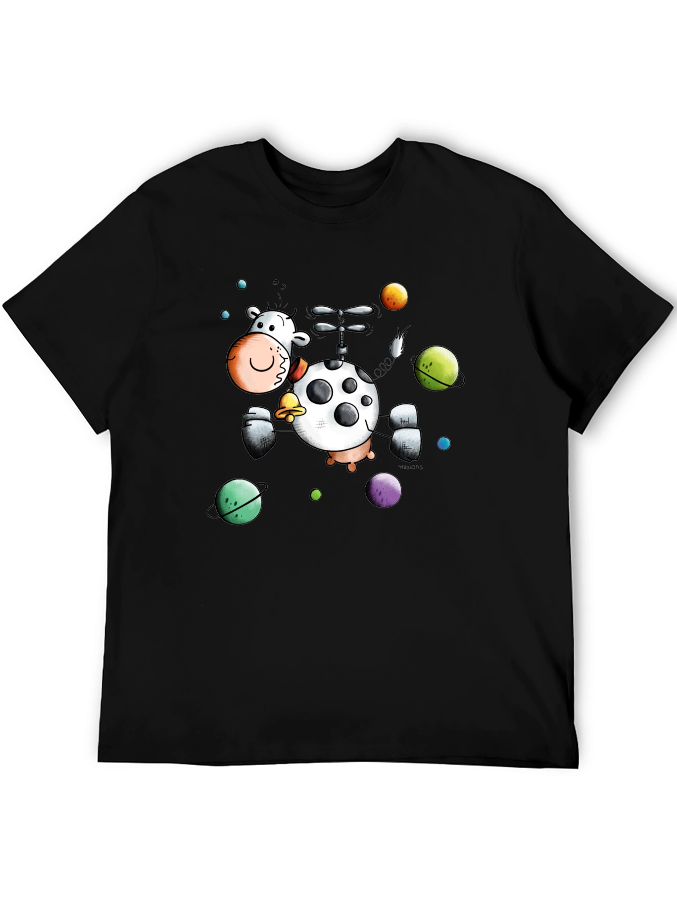 Whimsical Cow Helicopter Graphic Tee