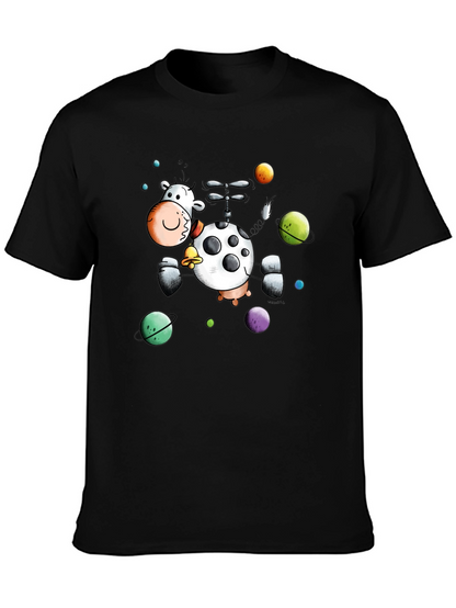 Whimsical Cow Helicopter Graphic Tee
