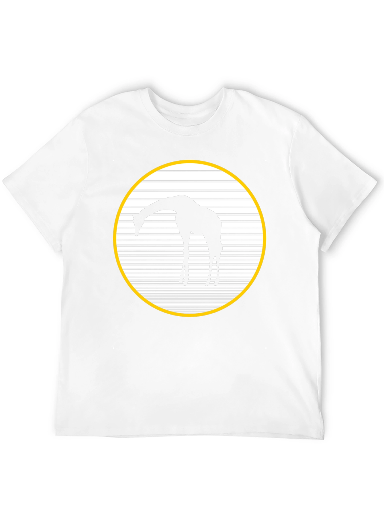 Giraffe Silhouette Graphic Tee - Black Crew Neck Shirt