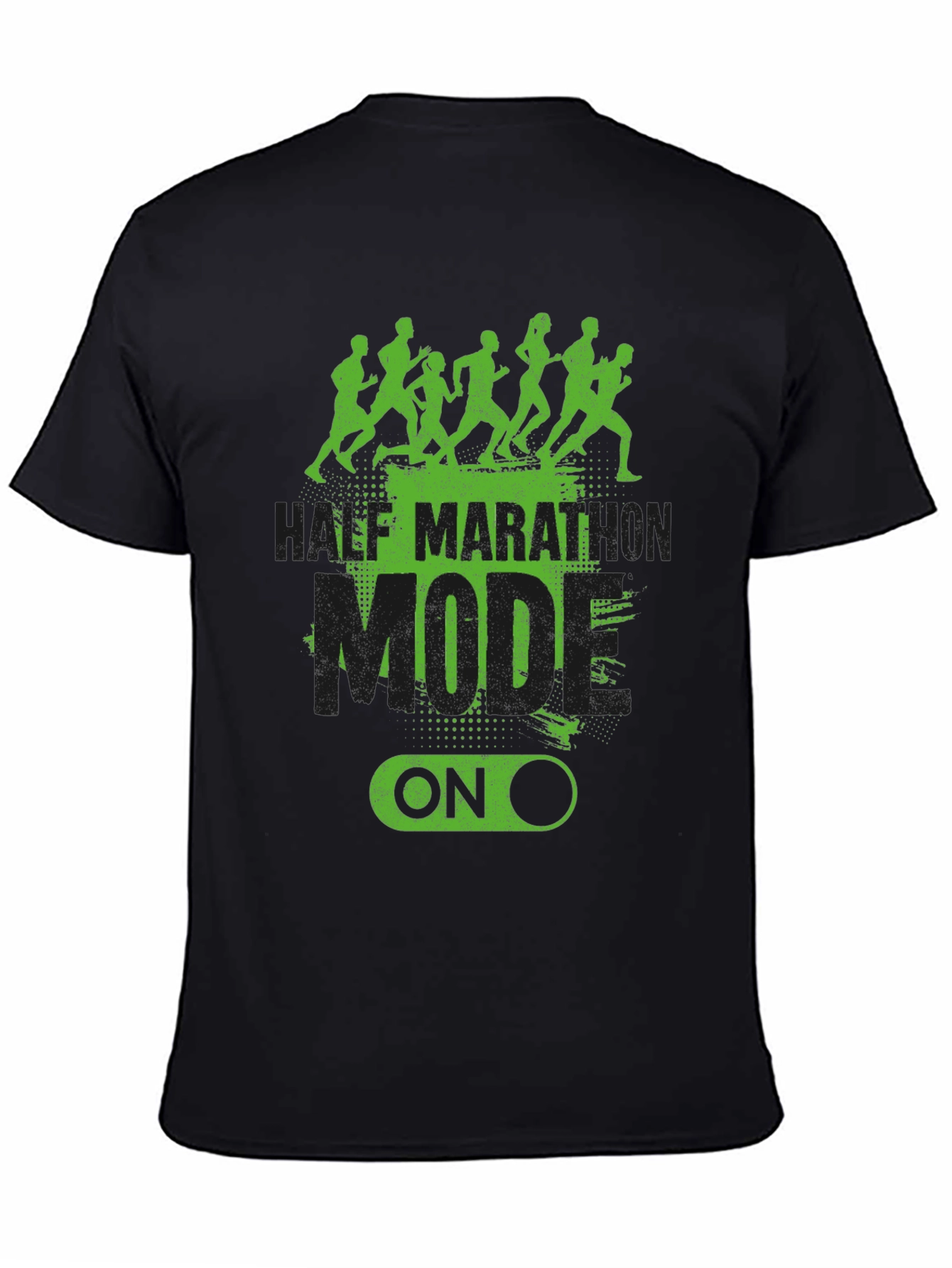 Half Marathon Mode On Black T-Shirt