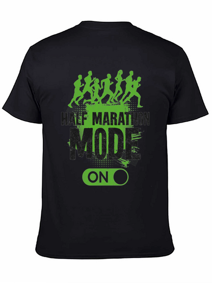 Half Marathon Mode On Black T-Shirt