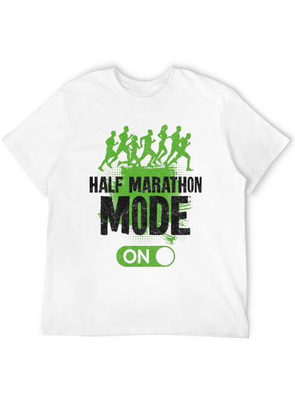 Half Marathon Mode On Black T-Shirt