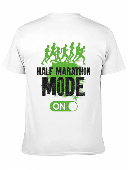 Half Marathon Mode On Black T-Shirt