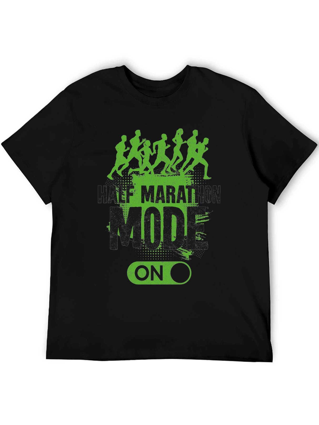 Half Marathon Mode On Black T-Shirt