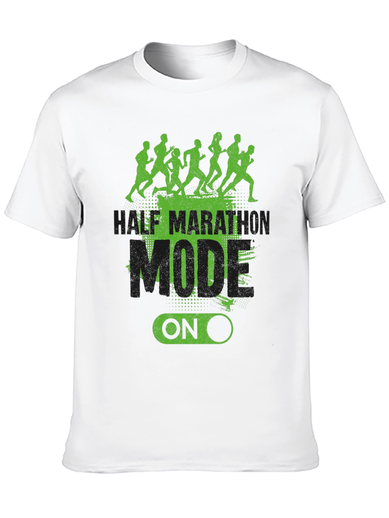 Half Marathon Mode On Black T-Shirt