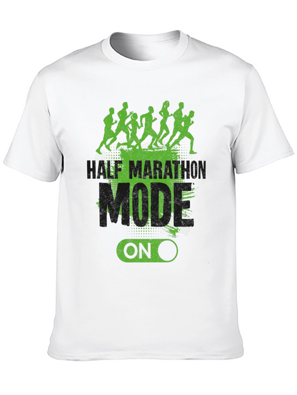 Half Marathon Mode On Black T-Shirt