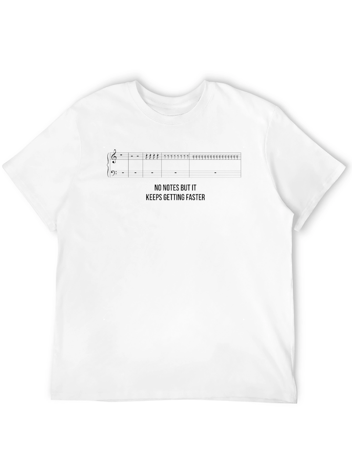 Musicians Humor Tee: No Notes Just Speed