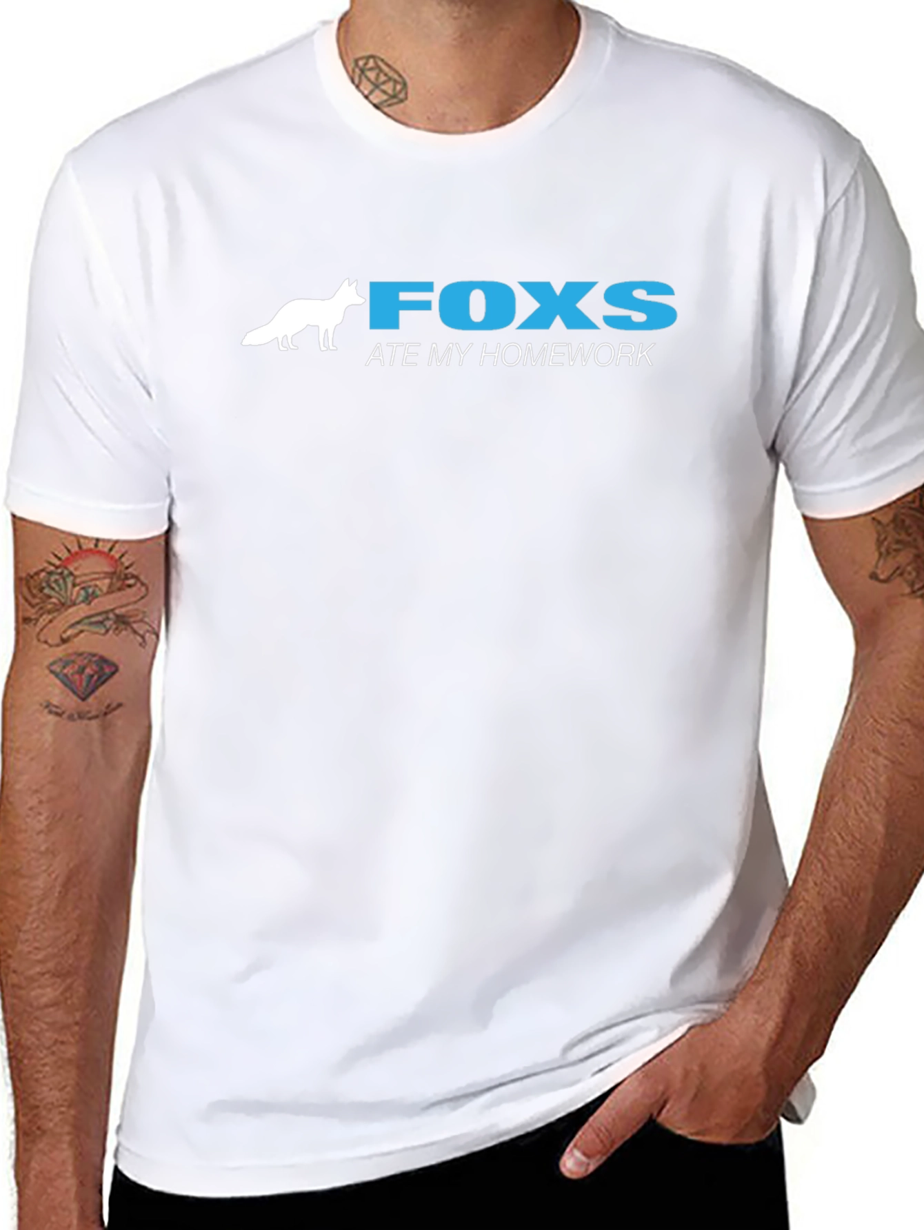 Fox Ate My Homework Graphic T-Shirt - Black