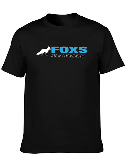 Fox Ate My Homework Graphic T-Shirt - Black