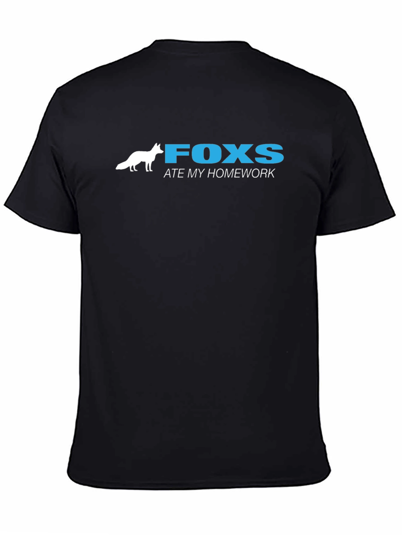 Fox Ate My Homework Graphic T-Shirt - Black